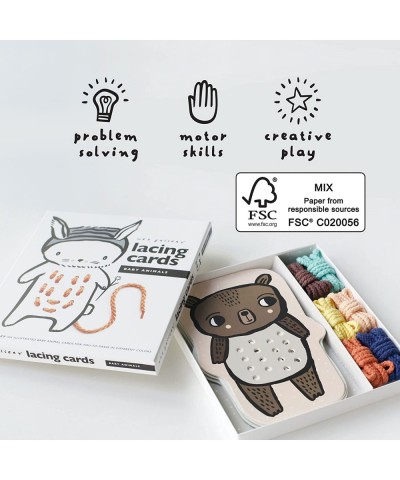 Baby Animals Lacing Cards for Toddlers Sewing Board Activity for Children Kids Travel Activity to Improve Motor Skills Color ...