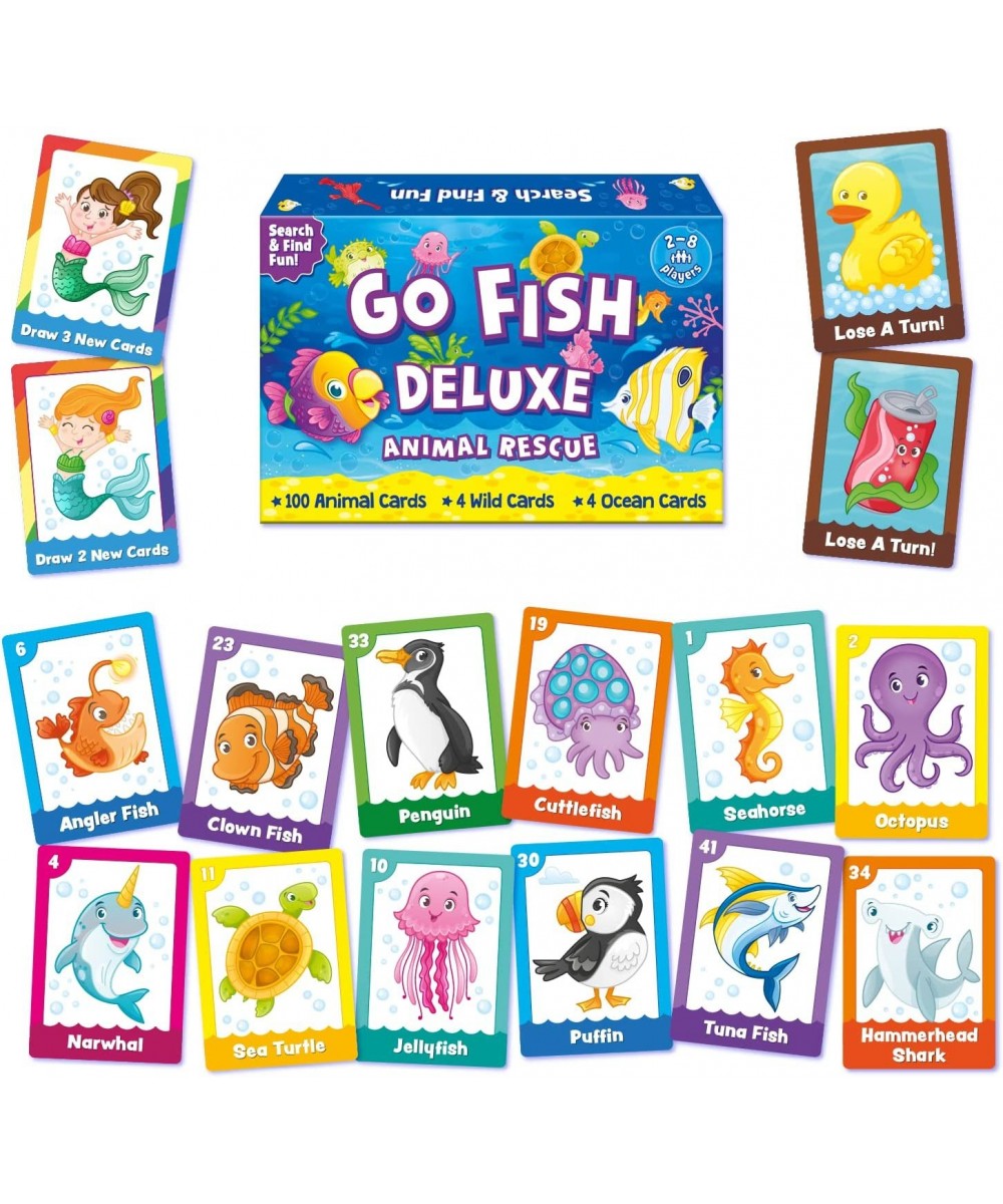 Go Fish Deluxe Animal Rescue! Family Card Game for Girls Boys & Parents Strategic Animal Matching Game Play Laugh & Learn Tog...