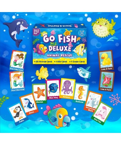 Go Fish Deluxe Animal Rescue! Family Card Game for Girls Boys & Parents Strategic Animal Matching Game Play Laugh & Learn Tog...