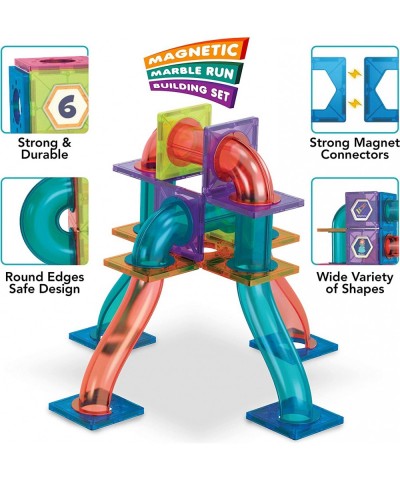 Marble Run for Kids Ages 3-8 Years Old - 3D Magnetic Building Tiles for Boys and Girls - Magnetic Marble Run Educational Toy ...