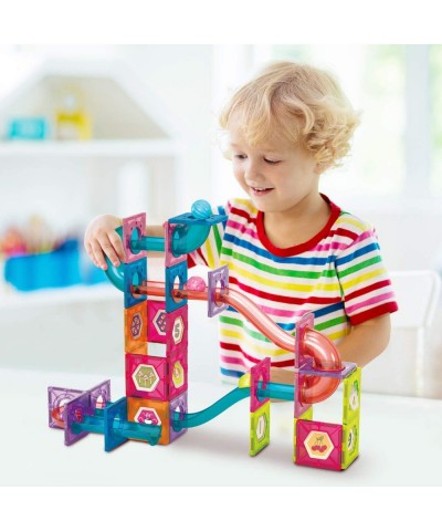 Marble Run for Kids Ages 3-8 Years Old - 3D Magnetic Building Tiles for Boys and Girls - Magnetic Marble Run Educational Toy ...