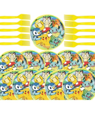 Yellow Cartoon birthday party supplies Cartoon party boy birthday party disposable dinner supplies set includes plates forks ...