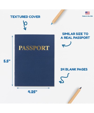 Blank Passport Book - Fun Pretend Activity for Kids - Great for Classrooms & Parties - Little Travelers Pocket Journal - 24 B...