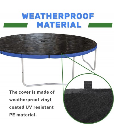 12/14/15ft Trampoline Cover Round Trampoline Cover Rain Snow Sun Shade Protection Cover Rainproof UV Resistant Wear-Resistant...