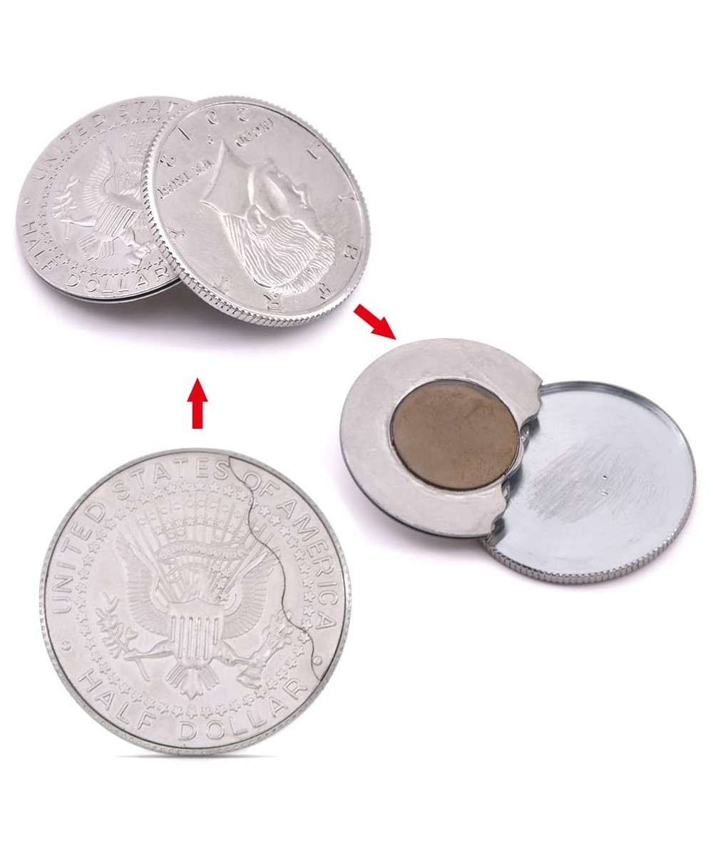 1pcs Magnetic Flipper Coin Butterfly Coin(USD Half Dollar Copy) Magic Tricks Comedy Close Up Magic Funny Coin Magic Easy to D...