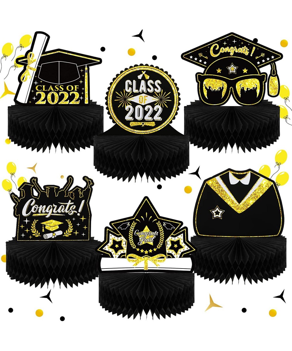 6 Pieces 2022 Graduation Honeycomb Centerpieces Graduation Decoration Graduation Cakes Balls Table Toppers Graduation Paper C...