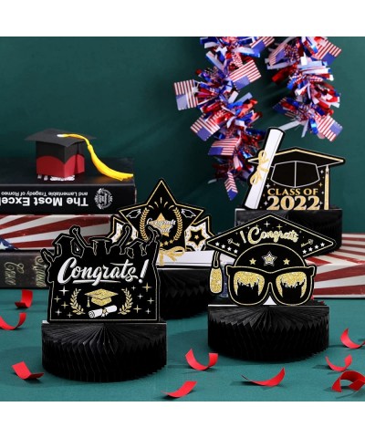 6 Pieces 2022 Graduation Honeycomb Centerpieces Graduation Decoration Graduation Cakes Balls Table Toppers Graduation Paper C...