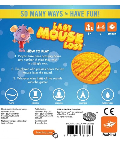 FoxMind Games: Last Mouse Lost Game - The Original Push Pop Bubble Popping Sensory Pop It Fidget Toy Game - Autism ADHD Speci...