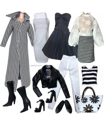 Clothes Deluxe Fashion Pack for 12" Fashion Doll BOSS Lady Black & White Houndstooth Set $70.20 Doll Accessories