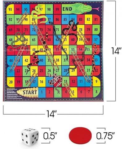 Snakes and Ladders Board Game for Kids Complete Set with Board 6 Pegs and Dice Classic Fun for Family Game Night and Classroo...