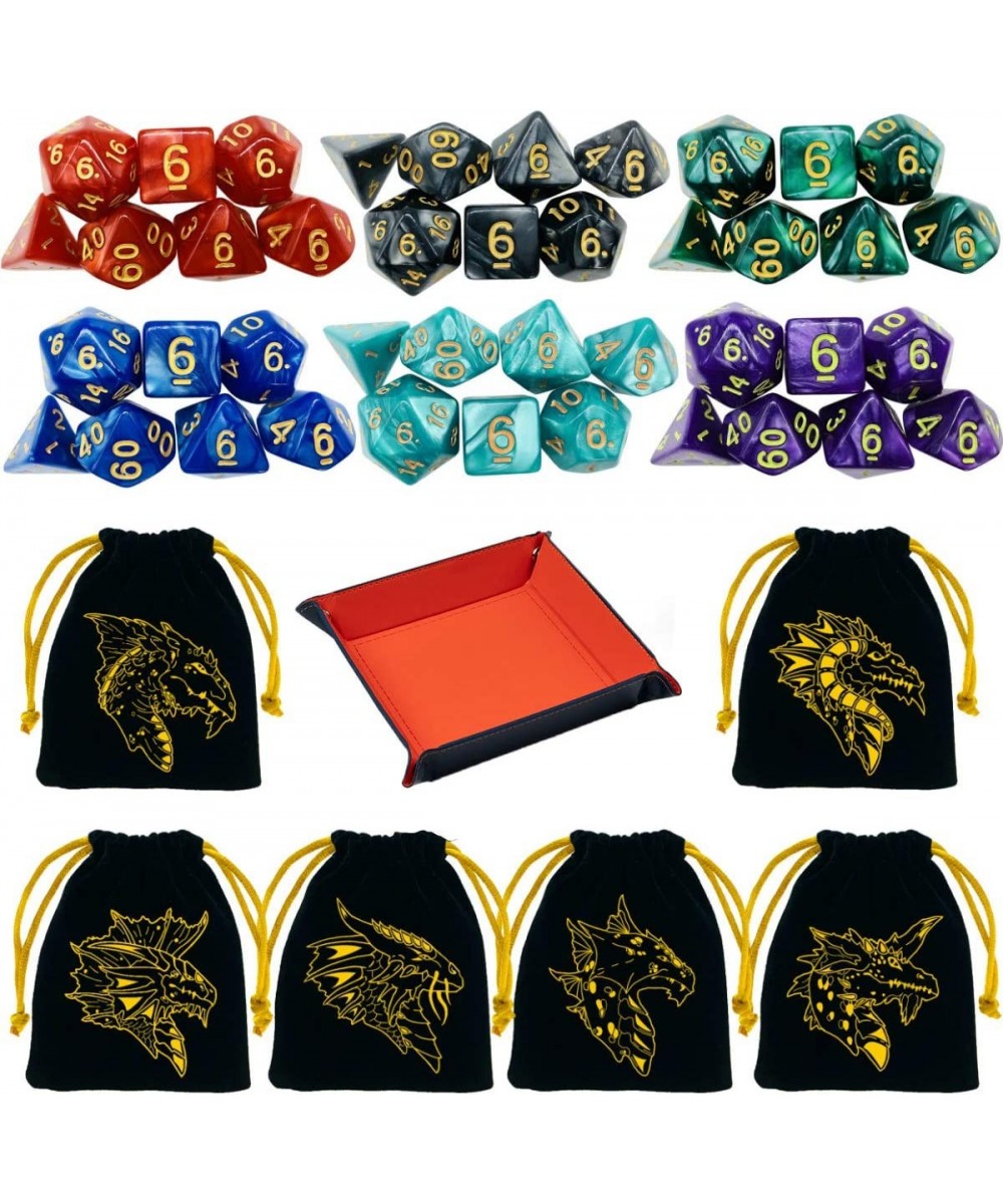 6 Sets DND Dice Polyhedral Dice Dungeons and Dragons Rolling Dice for RPG MTG Table Games Dice Bulk with Free Six Drawstring ...