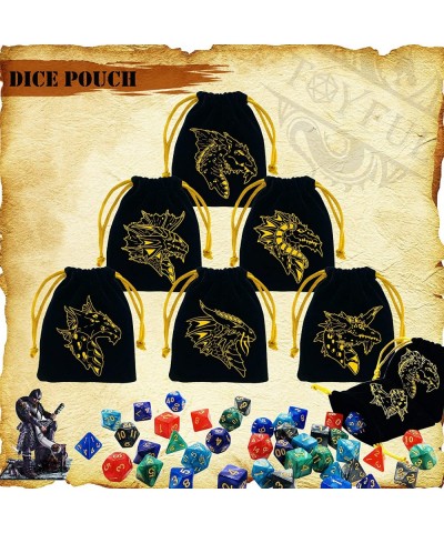 6 Sets DND Dice Polyhedral Dice Dungeons and Dragons Rolling Dice for RPG MTG Table Games Dice Bulk with Free Six Drawstring ...