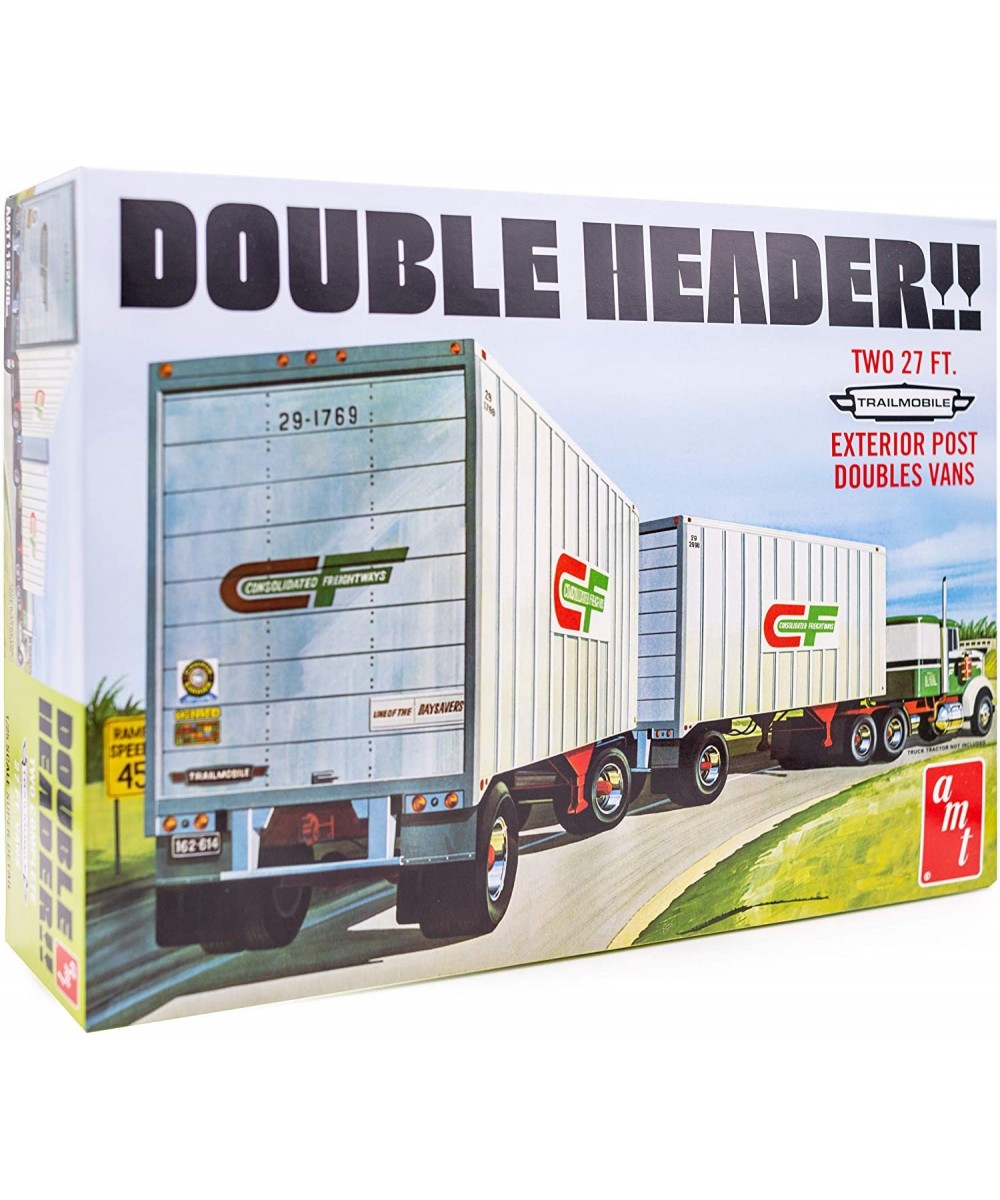 Double Header Tandem Van Trailers - 1/25 Scale Model Trailer Kit - 2 Buildable Haulers for Kids and Adults $72.28 Kids' Play ...