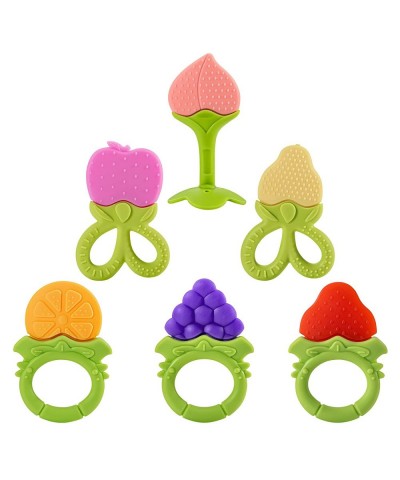 Teething Toys for Babies 0-6 Months&6-12 Months(6 Pack) - Silicone baby teething toys Set Baby Teether Chew Toys BPA-Free Nat...