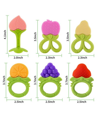 Teething Toys for Babies 0-6 Months&6-12 Months(6 Pack) - Silicone baby teething toys Set Baby Teether Chew Toys BPA-Free Nat...