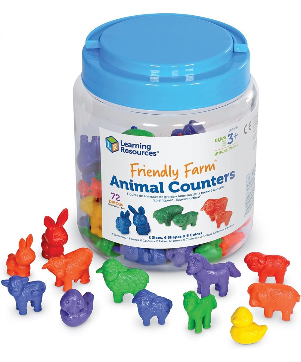 Friendly Farm Animal Counters - 72 Pieces Ages 3+ Toddler Learning Toys Preschool Learning Supplies Classroom Desk Pets Educa...