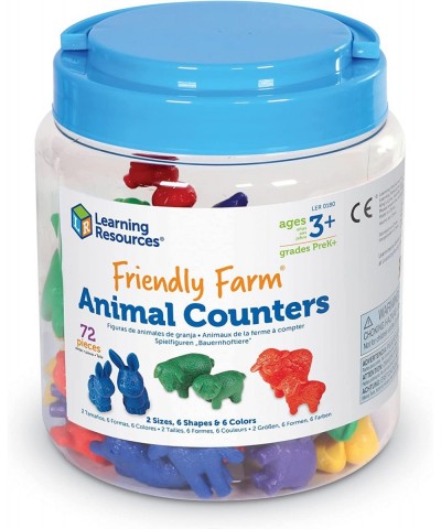 Friendly Farm Animal Counters - 72 Pieces Ages 3+ Toddler Learning Toys Preschool Learning Supplies Classroom Desk Pets Educa...