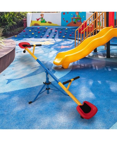 Kid’s Swivel Seesaw 360 Degrees Rotation Toddlers Metal Teeter Totter with Stopper Pole Indoor or Outdoor Kindergarten Activi...