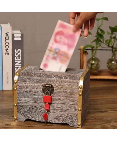 Cute Wooden Money Coin Box Storage Saving Pot Jar Piggy Bank Holiday Kids Gift Safe Coin Bank Sturdy Money Saving Jar Make Sa...