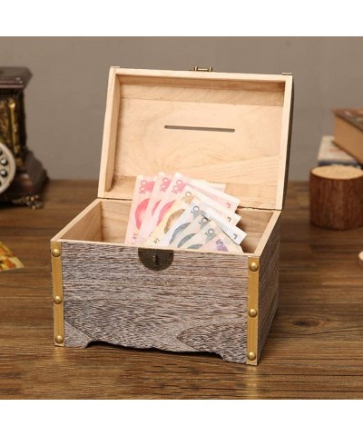 Cute Wooden Money Coin Box Storage Saving Pot Jar Piggy Bank Holiday Kids Gift Safe Coin Bank Sturdy Money Saving Jar Make Sa...