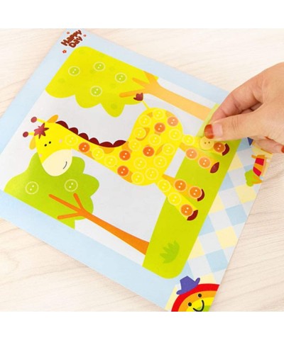 Colorful Sticky Buttons Paintings Mosaic Sticker Art Sticky DIY Handmade Art Kits for Kids Set of 12 $23.35 Craft Kits