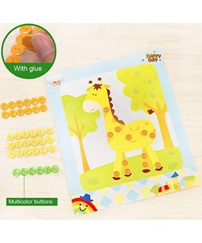 Colorful Sticky Buttons Paintings Mosaic Sticker Art Sticky DIY Handmade Art Kits for Kids Set of 12 $23.35 Craft Kits