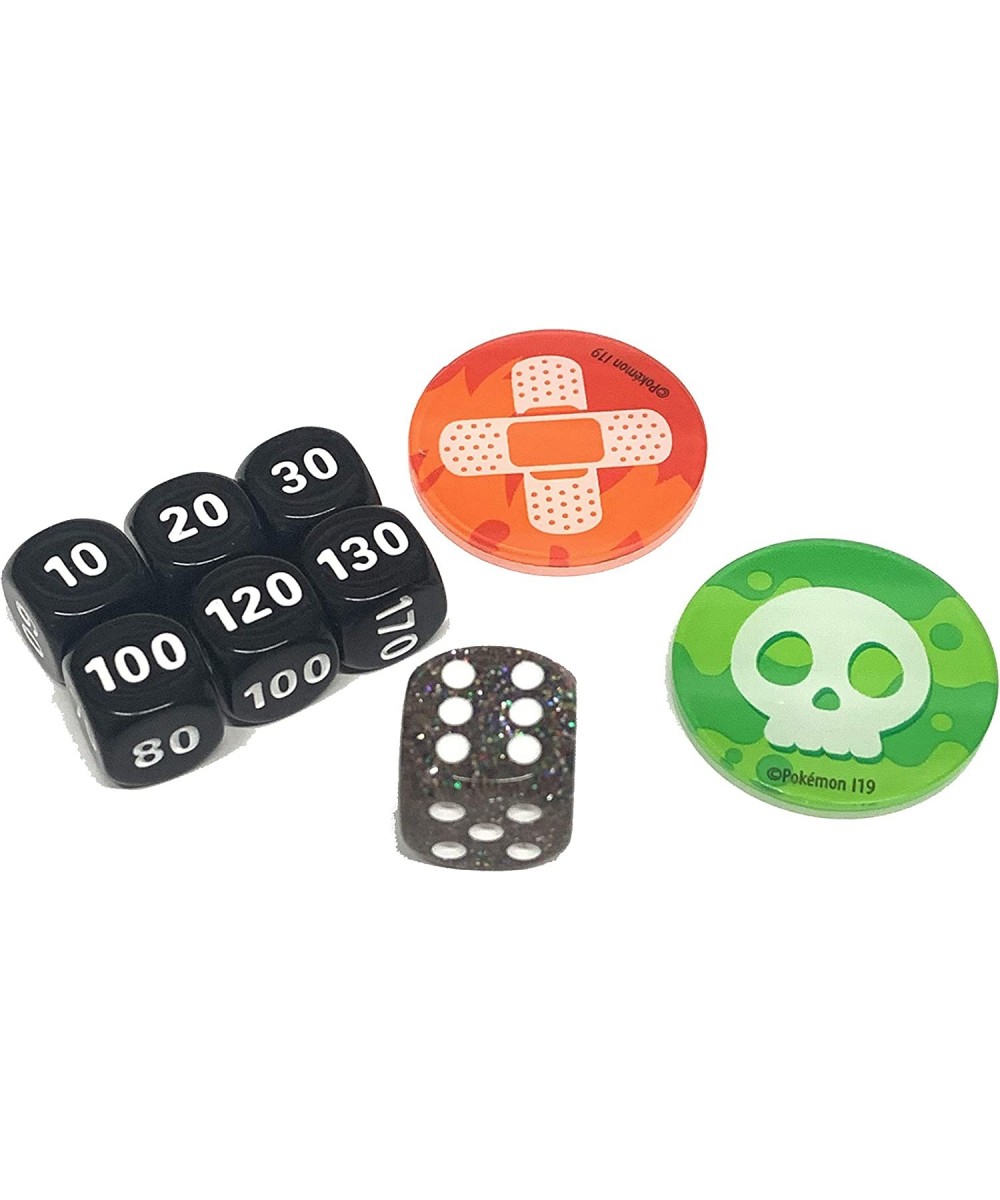 Pokemon Trainer's Toolkit Exclusive Dice & Damage Counters - Black w/Glitter - Poison Burn GX Markers $18.41 Game Accessories