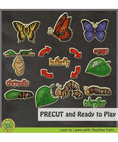 Butterfly Life Cycle Felt Set | 17 PRECUT & Ready to Play Felt Figures for Flannel Board Teaching for Toddlers Preschoolers a...