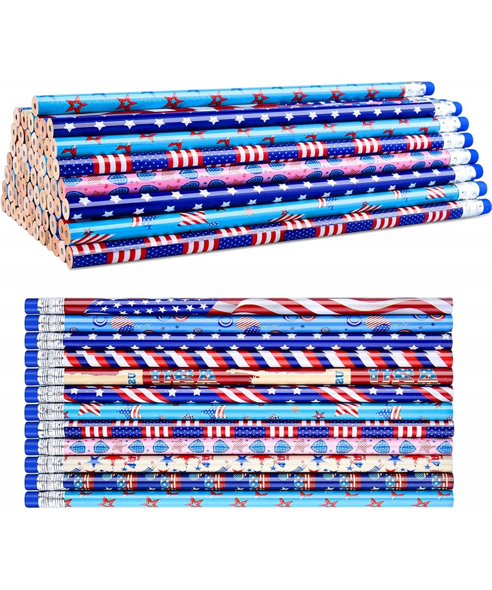 48 Pieces Kids Party Bag Filler Set American Flag Patriotic Halloween Christmas Pencils Party Goody Bag Fillers for School Su...