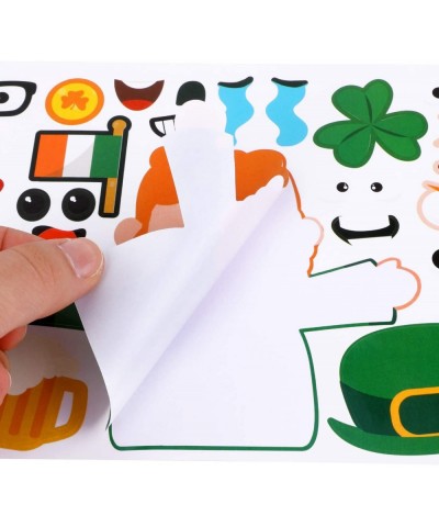 24 Sheets St.Patricks Day Make Your Own Stickers Decorative Face Leprechauns for Kids Boys Girls Sticker Mix and Match Shamro...