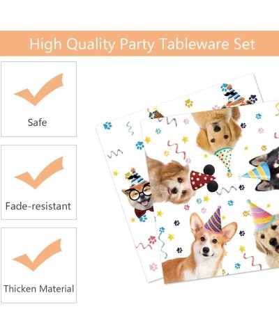 Dog Party Decorations 20 Pcs Plates and 20 Pcs Napkins Puppy Paw Print For Dog Birthday Party Tableware Favors Severs 20 $20....