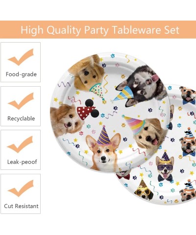 Dog Party Decorations 20 Pcs Plates and 20 Pcs Napkins Puppy Paw Print For Dog Birthday Party Tableware Favors Severs 20 $20....