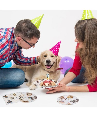 Dog Party Decorations 20 Pcs Plates and 20 Pcs Napkins Puppy Paw Print For Dog Birthday Party Tableware Favors Severs 20 $20....