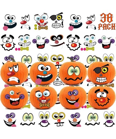 36 Packs Halloween Pumpkin Decorating Stickers 18 Sheet Pumpkin Face Stickers in 12 Designs for Halloween Party Supplies Tric...