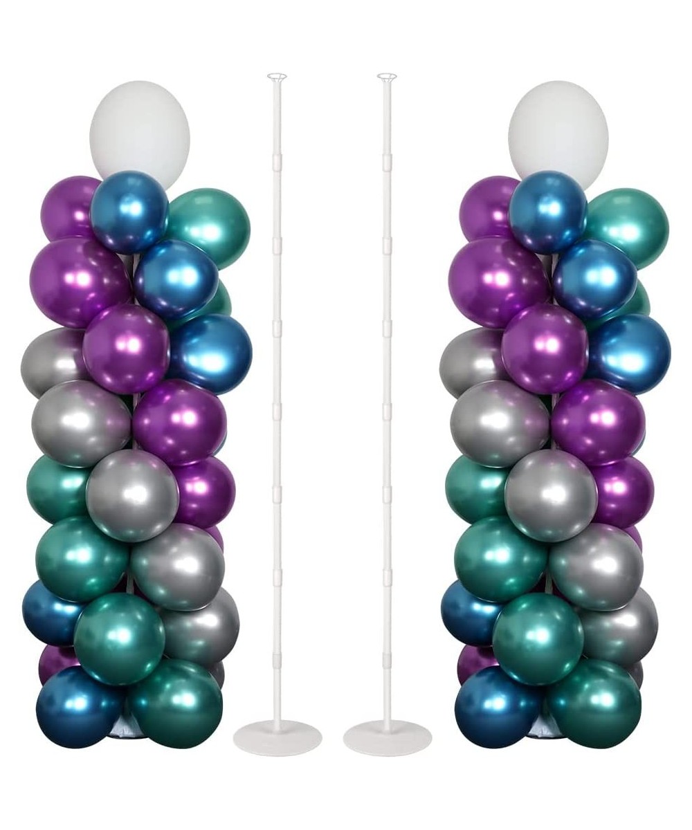 2 Set Balloon Column Stand Kit 63 Inches Balloon Tower with Heavy Base and Easy-to-Assemble Pole Balloon Column Kit for Birth...