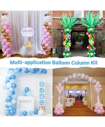 2 Set Balloon Column Stand Kit 63 Inches Balloon Tower with Heavy Base and Easy-to-Assemble Pole Balloon Column Kit for Birth...