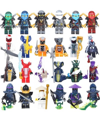 24 Pc Ninja Action Figures Set Big Collection Minifigures with Adjustable Figure Toys Ninja Fighting Weapon Boys Girls Childr...