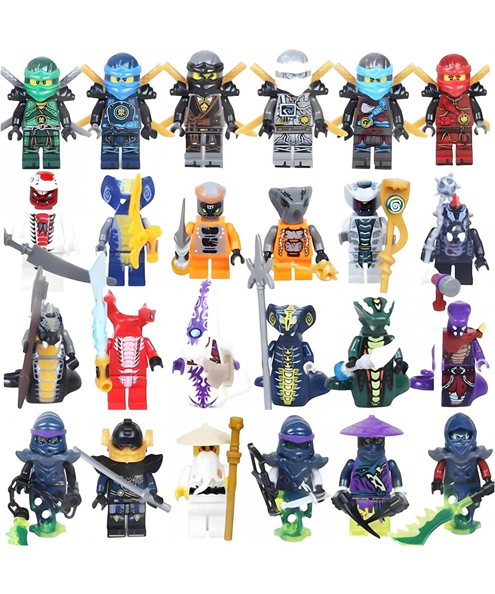 24 Pc Ninja Action Figures Set Big Collection Minifigures with Adjustable Figure Toys Ninja Fighting Weapon Boys Girls Childr...