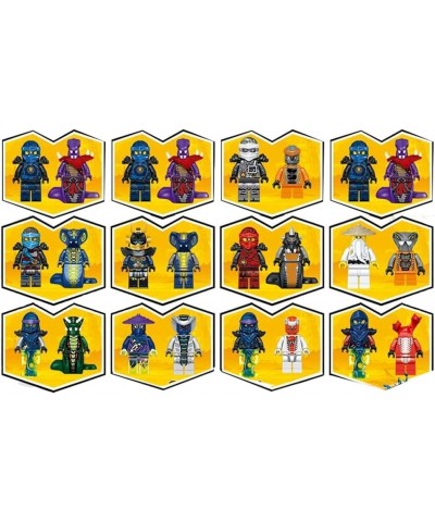 24 Pc Ninja Action Figures Set Big Collection Minifigures with Adjustable Figure Toys Ninja Fighting Weapon Boys Girls Childr...