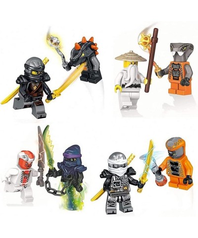 24 Pc Ninja Action Figures Set Big Collection Minifigures with Adjustable Figure Toys Ninja Fighting Weapon Boys Girls Childr...