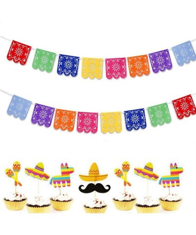 Mexican Hair Felt Picado Banner Mexican Party Fiesta Hair Felt Banners Dia De Los Muertos Decorations Party Supplies (Mexican...