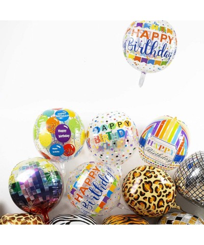 12 Pieces Large Happy Birthday Colorful 4D Balloons with 22 Inch Round Shaped Mylar Balloon for Birthday Party Baby Shower Ra...