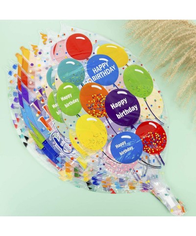 12 Pieces Large Happy Birthday Colorful 4D Balloons with 22 Inch Round Shaped Mylar Balloon for Birthday Party Baby Shower Ra...