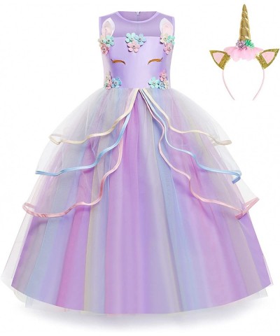 Princess Unicorn Dress for Girls - Unicorn Costume with Headband Birthday Pageant Halloween Party Dresses Up 3-12Y $49.49 Kid...