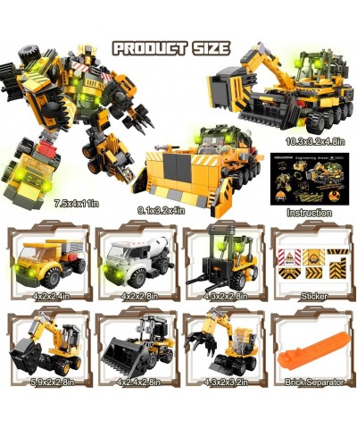 Building Toys STEM 9-in-1 Engineering Robot Building Block Model Kit Toy Learning Educational 720 Pcs Building Bricks Gifts f...