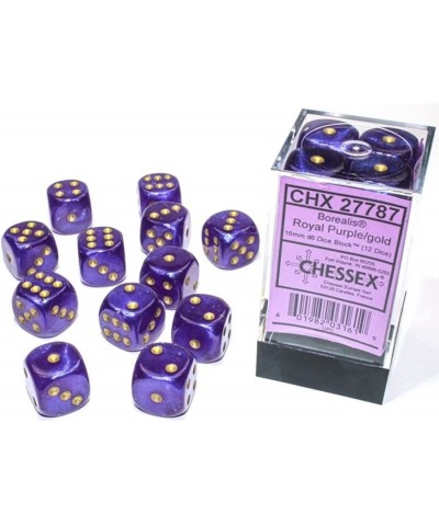 Borealis 16mm d6 Royal Purple/Gold Luminary Dice Block (12 dice) (27787) $20.34 Game Accessories