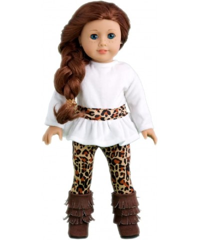 Fashion Safari - 3 Piece Outfit - Ivory Velvet Tunic Cheetah Leggings and Fringed Boots - Clothes Fits 18 Inch Doll (Doll Not...