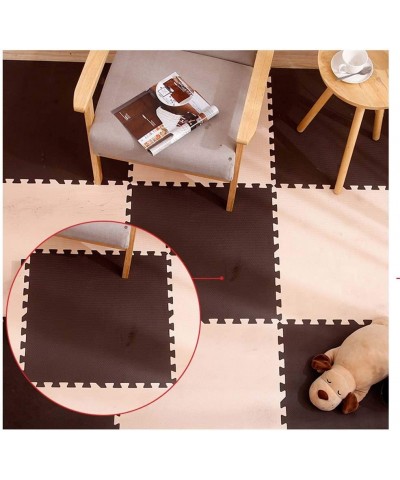 6 Pieces Solid Foam Puzzle Play Mat for Kid Safe Soft Foam Exercise Mat Rich Colors Brown and Beige $83.20 Puzzle Play Mats