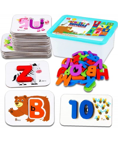 Toddler Alphabet Flash Cards - Preschool Activities Learning Montessori Toys ABC Wooden Letters Jigsaw Numbers Alphabets Puzz...