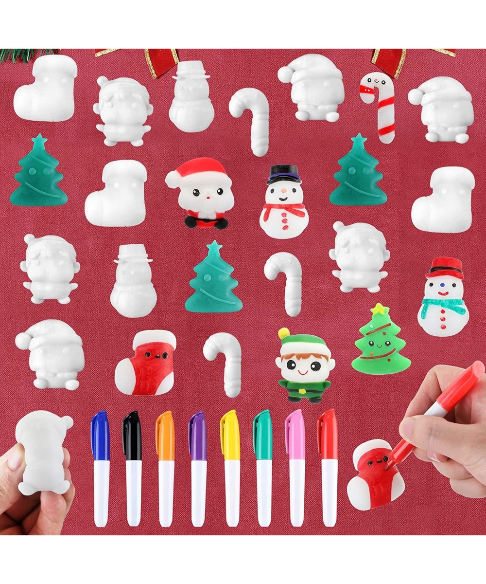 24Pcs DIY Christmas Squishies Christmas Mochi Toys Xmas Soft Scented squishies Stress Relief Toys Christmas Stress Relief Slo...